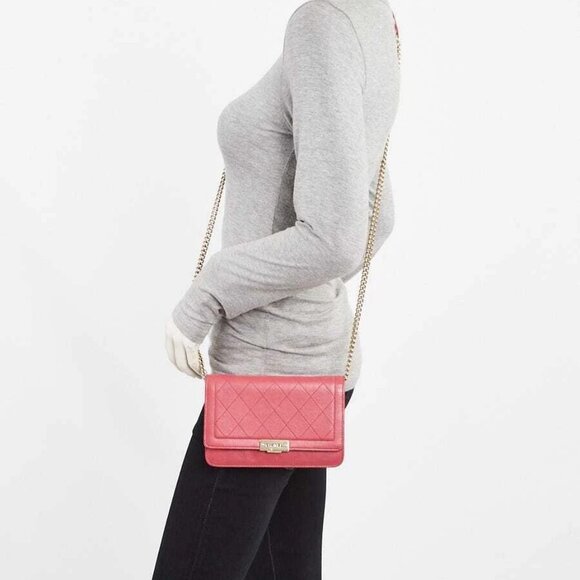 Chanel Pink Quilted Calfskin Leather WOC Clutch Bag - Picture 2 of 12